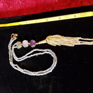 Kanupriya India (I) 925 & Quartz 26 in. necklace with glass beads